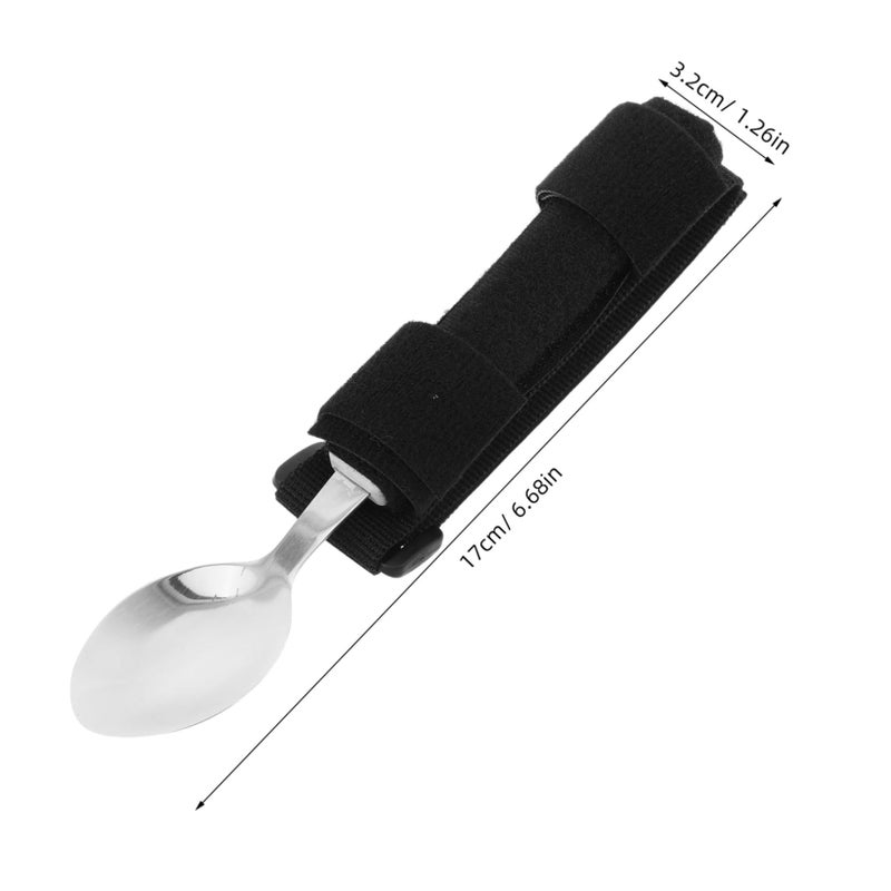 Stainless Steel Adaptive Eating Utensils For Weak Grip 17 5 X 3 00 X 3 00 CM Self Feeding Assistive Device - Image 3
