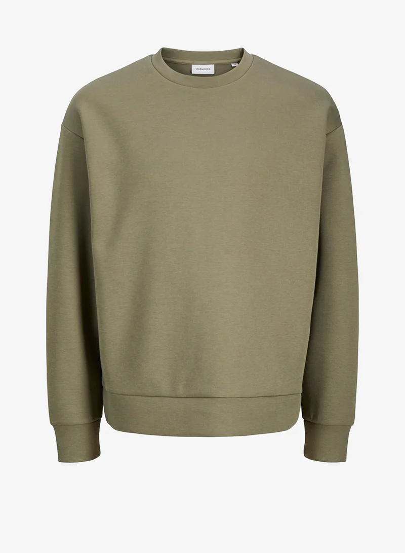 JACK & JONES  Solid Crew Neck Regular Fit Sweatshirt for Men | Best Price UAE