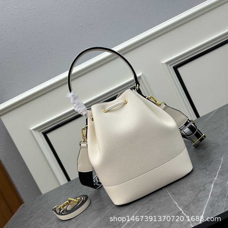 Genuine Leather Women'S Bag Old Flower Cattle Bag Bucket Bag French Stick Bag Hand Shoulder Bag Messenger Bag Waist Bag Pillow Bag - Image 3
