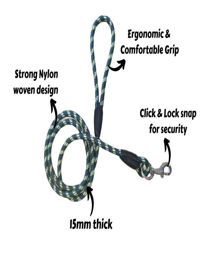 PawCloud Nylon Dog Rope Leash, Large - 48 inch (4ft), Green - Image 3