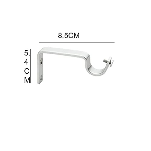 Welson Stainless Steel Curtain Bracket with Support 1 Inch Rod Pocket Finials Rod Support Fittings, Curtain Rod Holder (5 Pair Silver) - Durable Window Decor Solution for Elegant Home Interiors - Image 4