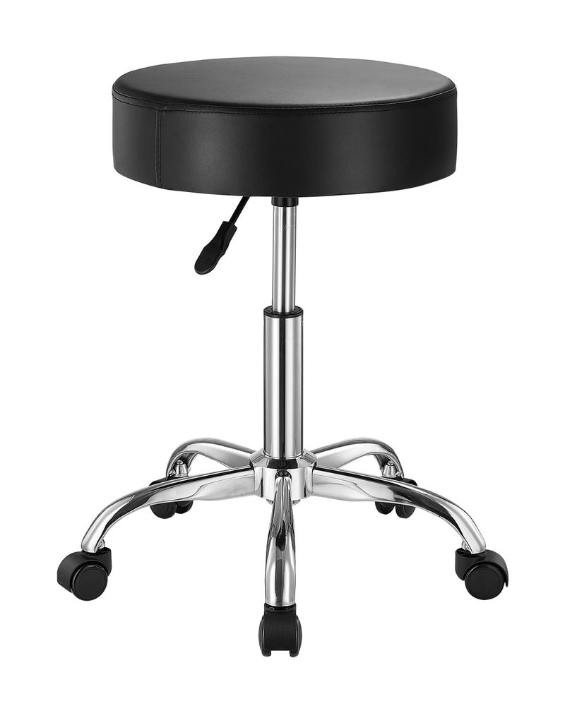 VEVOR VEVOR Rolling Stool with Wheels 450 LBS Weight Capacity Round Rolling Stool Chair Height Adjustable Thickened PU Leather Swivel Stool for Salon Spa Massage Tattoo Clinic Black