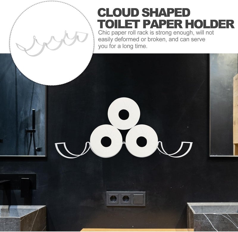 SHOWERORO Bathroom Tissue Rack and Wall Toilet Paper Storage 4-Layer Wave Pattern Paper Towel Holder for Bathroom and Kitchen White - Image 3