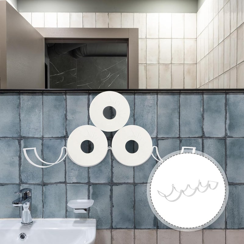 SHOWERORO Bathroom Tissue Rack and Wall Toilet Paper Storage 4-Layer Wave Pattern Paper Towel Holder for Bathroom and Kitchen White - Image 4
