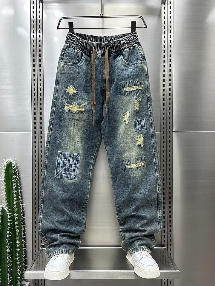 Unisex Classic Denim Jeans Loose Fit Daily Outdoor Wear - Image 1