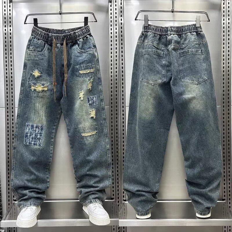 Unisex Classic Denim Jeans Loose Fit Daily Outdoor Wear - Image 2
