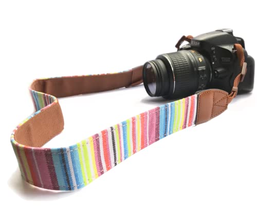 Alled Camera Neck Shoulder Belt Strap,Camera Straps for Women/Men for All DSLR/Nikon/Canon/Sony/Olympus/Samsung (Colorful Stripes) - Image 2