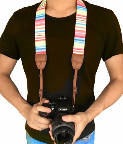 Alled Camera Neck Shoulder Belt Strap,Camera Straps for Women/Men for All DSLR/Nikon/Canon/Sony/Olympus/Samsung (Colorful Stripes) - Image 4