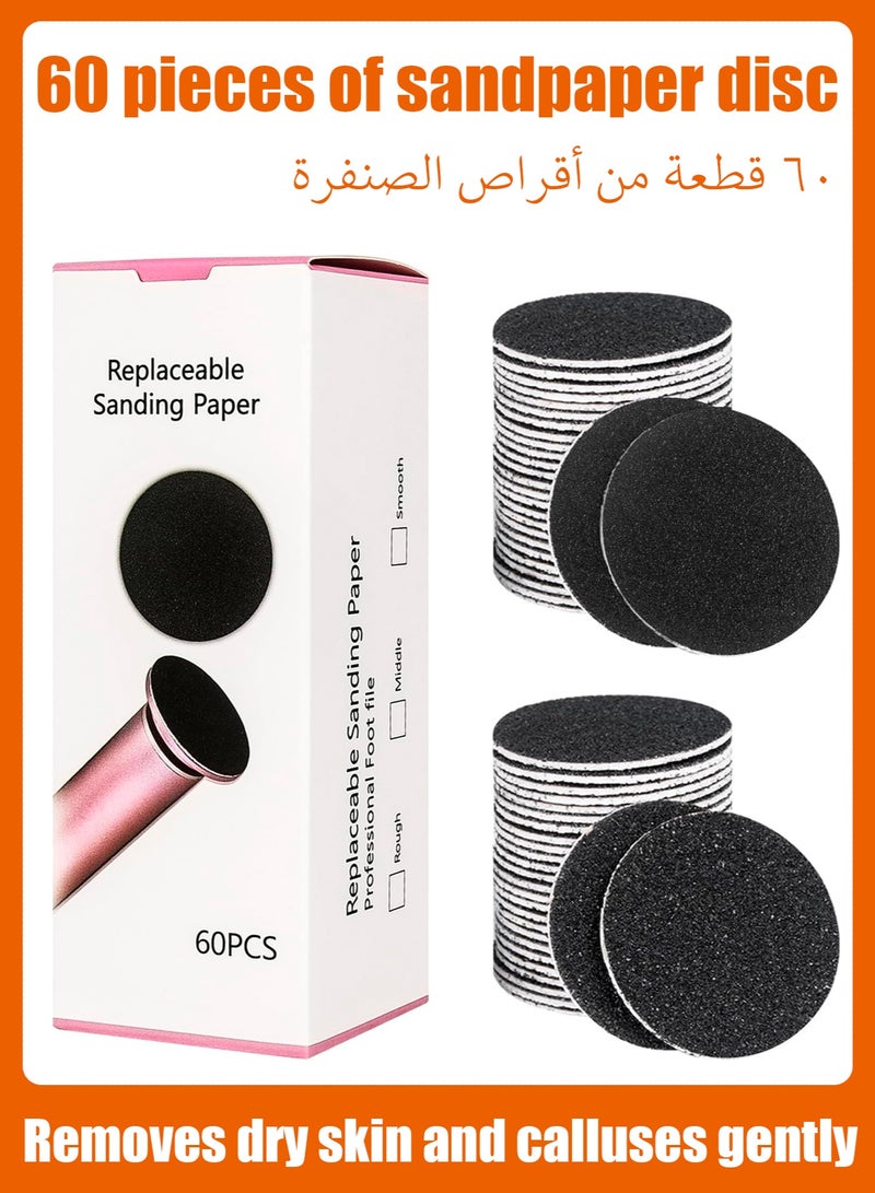 60 Replaceable Sandpaper Sheets - Sandpaper Replacement Pack for Electric Foot Files to Remove Calluses and Dead Skin - Image 1