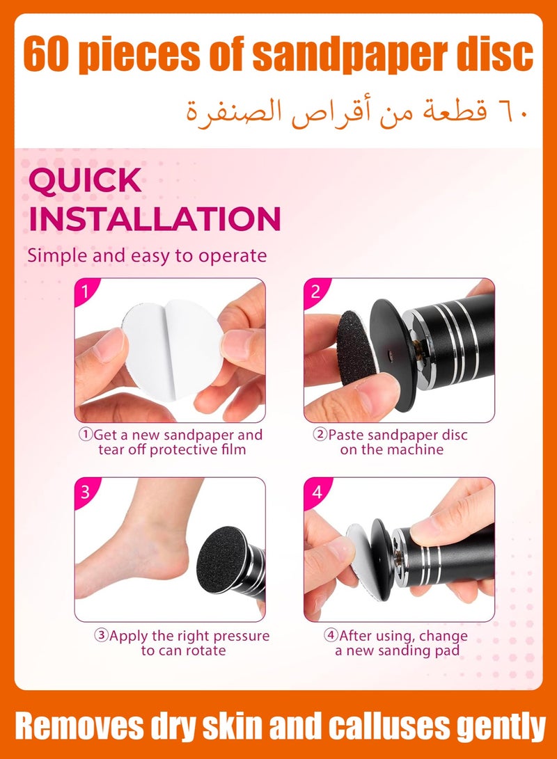 60 Replaceable Sandpaper Sheets - Sandpaper Replacement Pack for Electric Foot Files to Remove Calluses and Dead Skin - Image 5