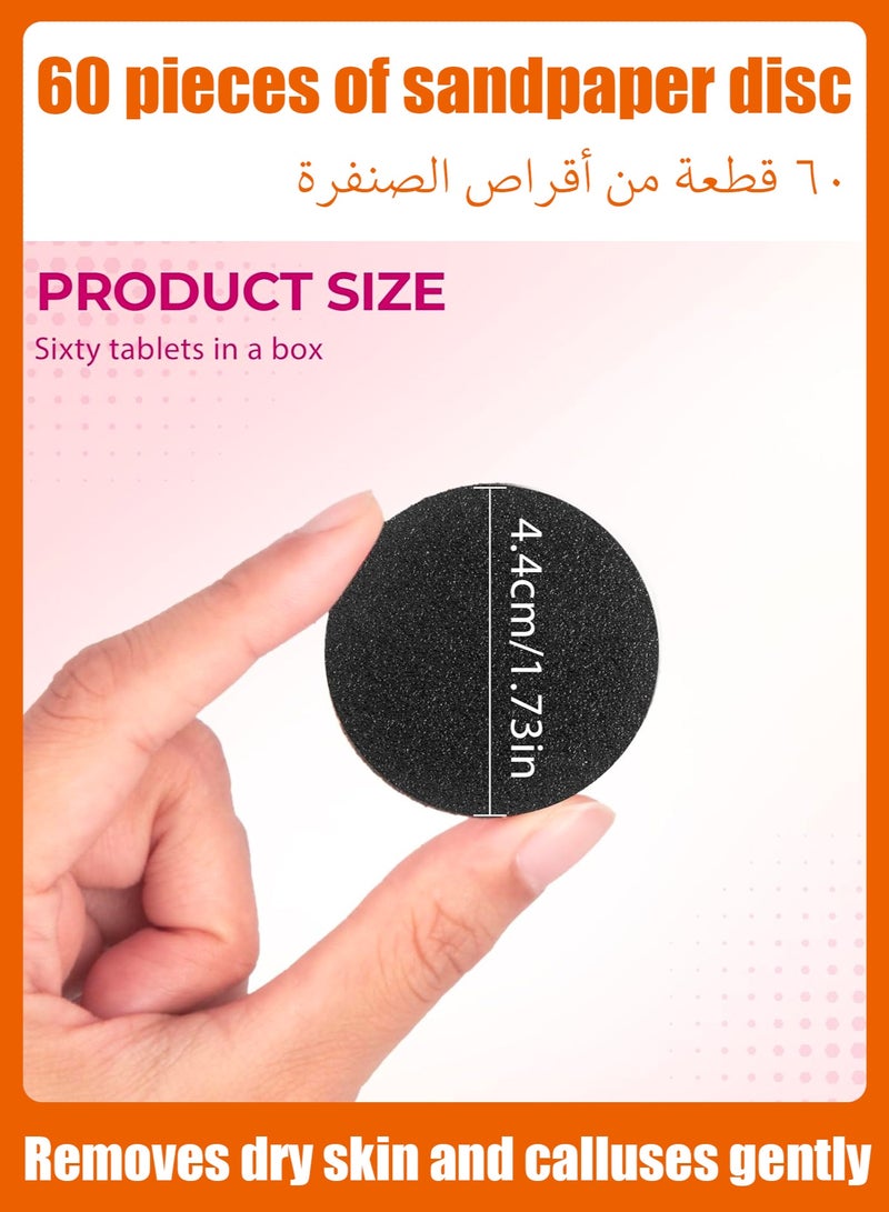 60 Replaceable Sandpaper Sheets - Sandpaper Replacement Pack for Electric Foot Files to Remove Calluses and Dead Skin - Image 3