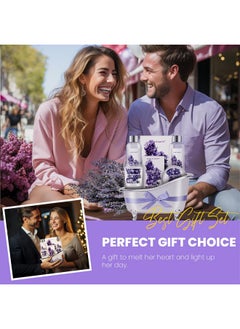 BODY & EARTH Gift Set for Women Body & Earth Gifts for Women Lavender Gift Baskets For Women Bath Sets for Women Gift with Bubble Bath Body Lotion Scented Candle Christmas Gifts for Women Bath Gifts for Women  - Image 4