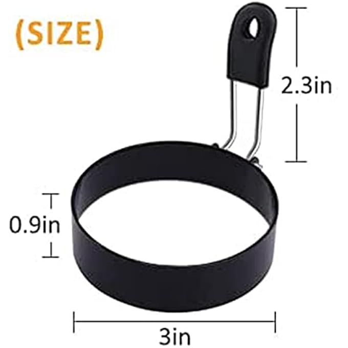 كاست ويف عبوات من 4 عبوات قوالب بيض دائرية غير لاصقة من الفولاذ المقاوم للصدأ لصنع بيض إفطار مثالي للقلي والمزيد - Image 4