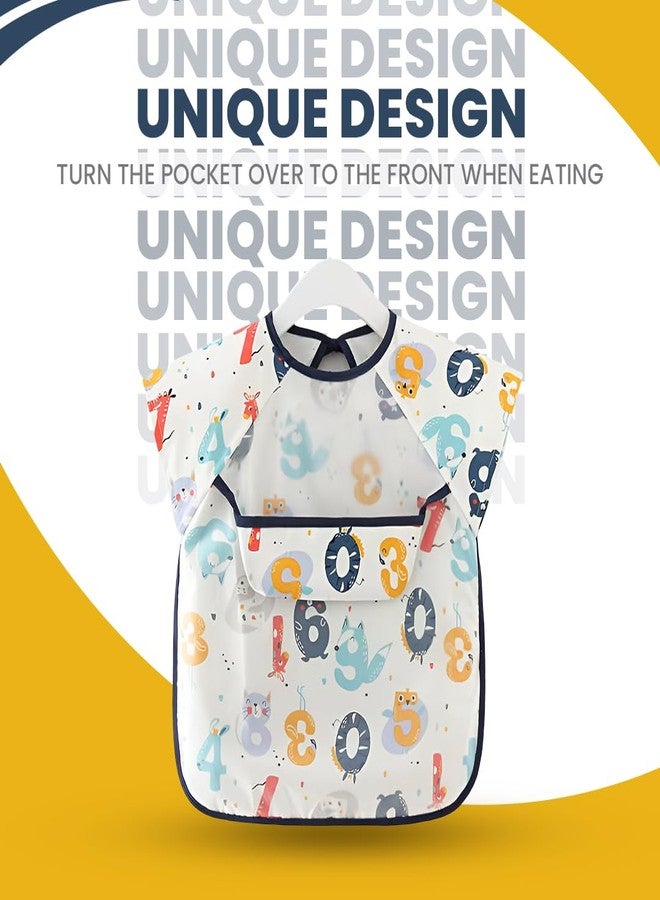 TONY STARK Waterproof Washable Short Sleeves Apron Feeding Bibs with Super Absorbent, Soft, Comfortable & Lightweight for Infants & Baby Toddlers 6+ Months (Math Magician) - Image 5