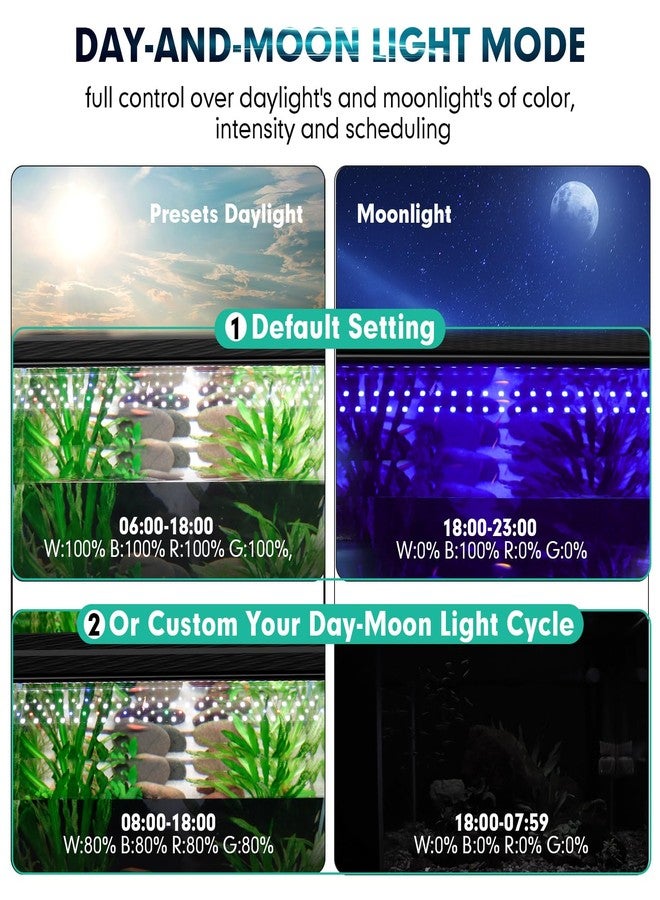 hygger Custom Full Spectrum Aquarium LED Light Daylight-Moonlight & 24/7 Mode, Adjustable Brightness 8 Colors Fish Tank Light for 36-42 Inches Planted Aquarium Light - Image 4