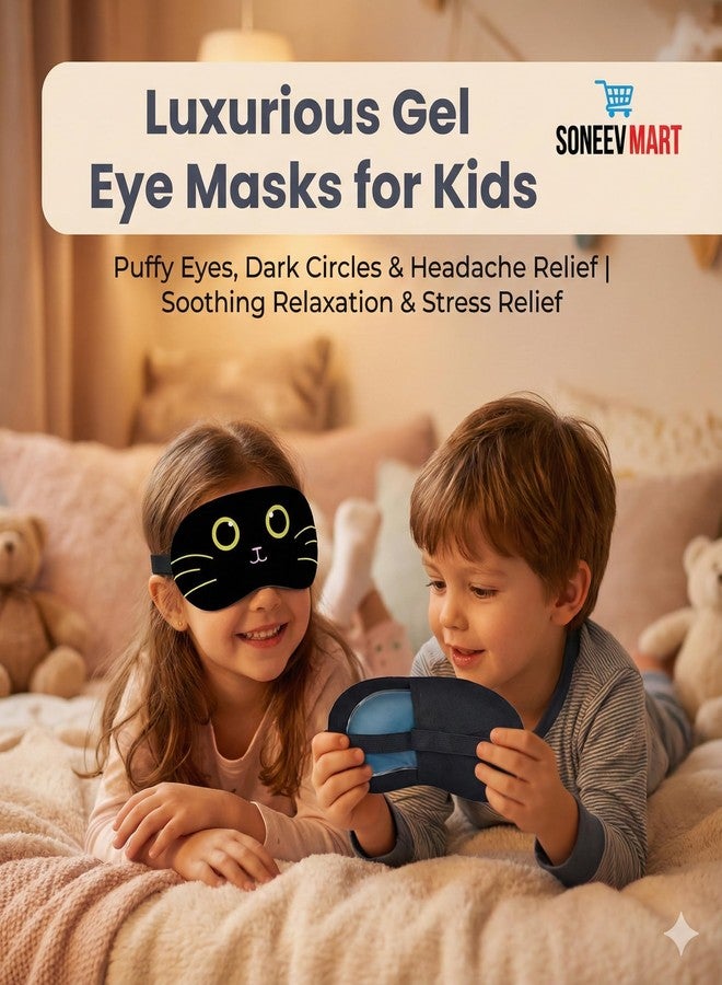 SONEEV MART Cooling Gel Eye Mask for Sleeping – Soft Blackout Sleep Mask for Kids, Women & Men – Cold Therapy Compress for Puffy Eyes, Dark Circles, Migraines & Travel Nap - Image 4