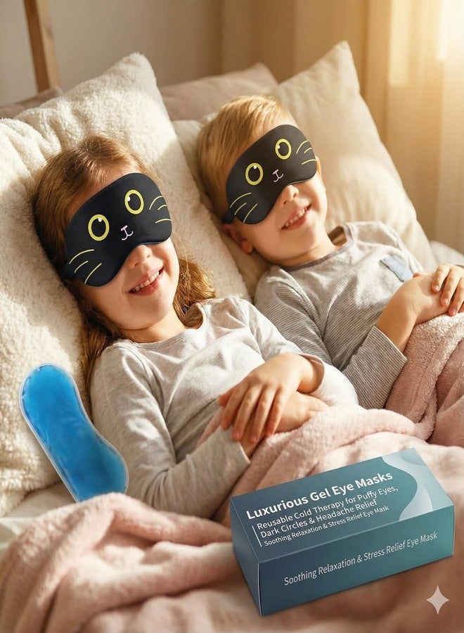 SONEEV MART Cooling Gel Eye Mask for Sleeping – Soft Blackout Sleep Mask for Kids, Women & Men – Cold Therapy Compress for Puffy Eyes, Dark Circles, Migraines & Travel Nap - Image 3