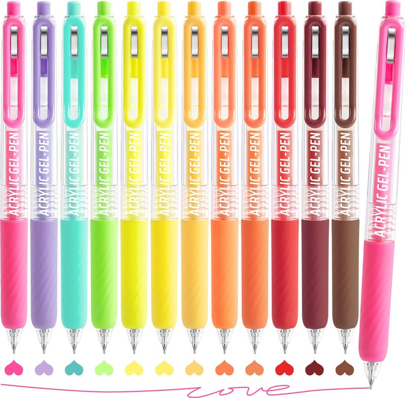 Joyask Gel Pens For Coloring  12 Colors Retractable Colored Pens For Black Paper & White Paper  0.7Mm Fine Point Colorful Pens For Coloring  Writing  Drawing  Journaling  Note Taking  School  Office  Home - Image 1