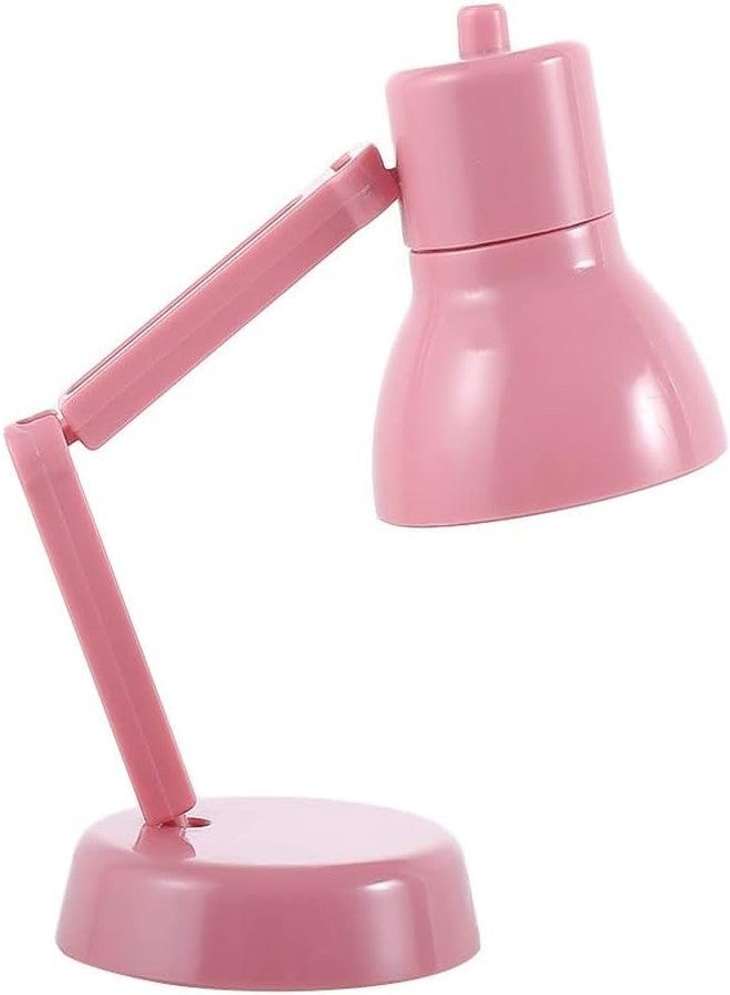 Qintreesify Miniature LED Desk Lamp for Dollhouse, Simulation Furniture Accessory with Light (Pink) - Image 1