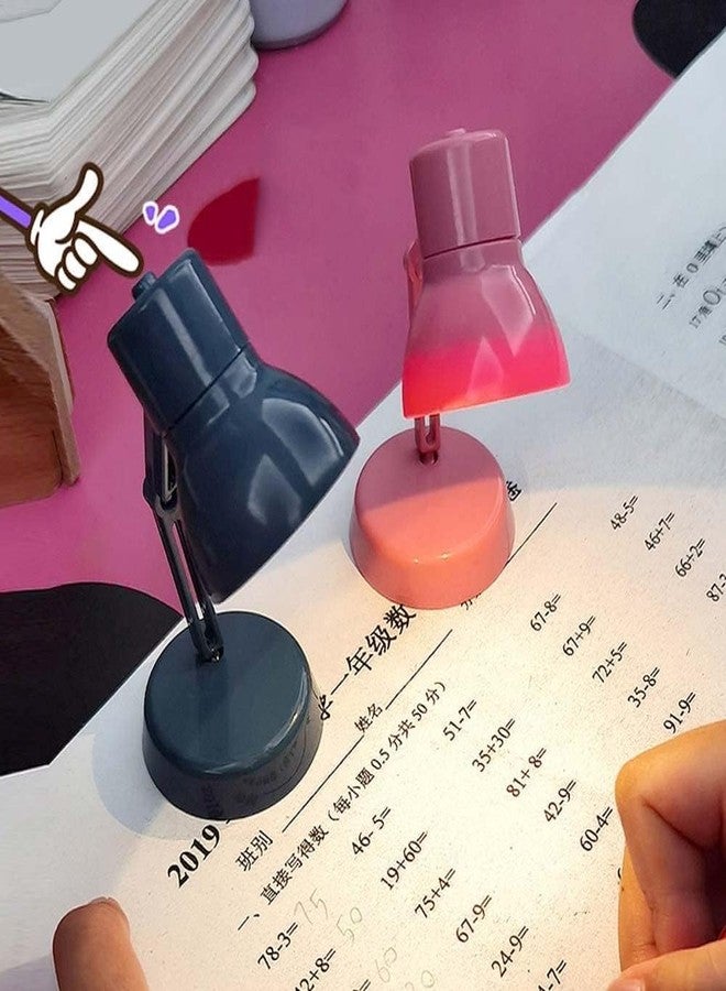 Qintreesify Miniature LED Desk Lamp for Dollhouse, Simulation Furniture Accessory with Light (Pink) - Image 2