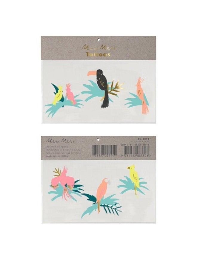 Meri Meri Tropical Bird Tattoos