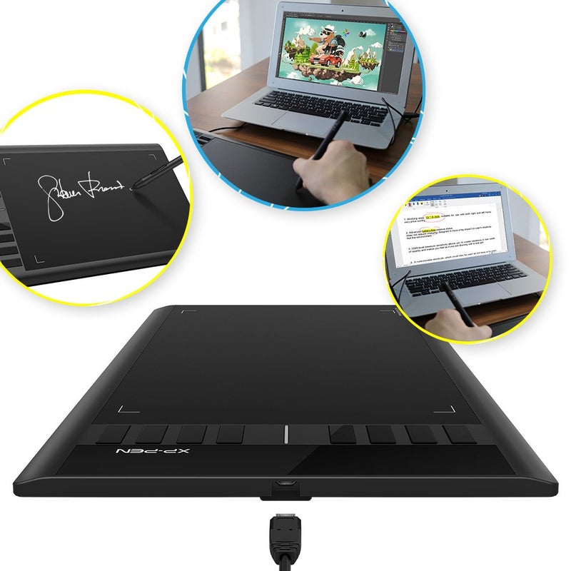 XPPen Star03 V2 8192 Levels of Pressure Sensitivity, Battery-Free Stylus, 8 Shortcut Keys and 8 nibs Graphics Drawing Tablet Pen (Black, 10 x6 Size) - Image 3