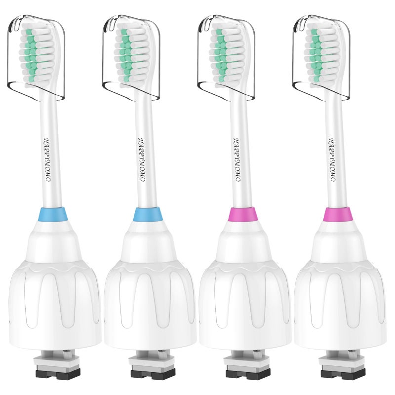 HAPPYMOMO Replacement Toothbrush Heads for Philips Sonicare E-Series/Essence/Xtreme/Elite and Other Screw-on Models, 4 Pack, Dupont Bristles for Effective Cleaning - Image 1