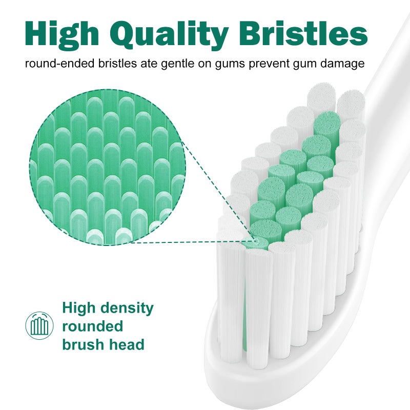 HAPPYMOMO Replacement Toothbrush Heads for Philips Sonicare E-Series/Essence/Xtreme/Elite and Other Screw-on Models, 4 Pack, Dupont Bristles for Effective Cleaning - Image 4