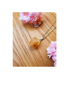REBUY REBUY Citrine Pendant Handmade Natural Irregular Crystal Raw Gemstone Pendant Necklace  - Image 2