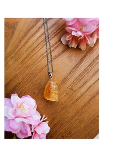 REBUY REBUY Citrine Pendant Handmade Natural Irregular Crystal Raw Gemstone Pendant Necklace  - Image 4