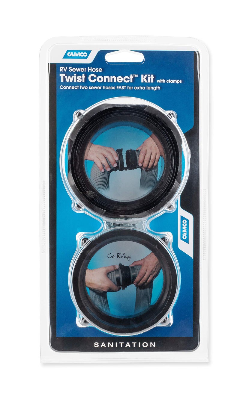 Camco Camper & RV Sewer Hose Twist Connect Kit - Quickly Connect 2 RV Sewer Hoses - Features Simple Non-Restrictive Design & Fits 3â€ Camper Sewer Hoses - Includes Lug Connector Fitting & More (39543) - Image 5