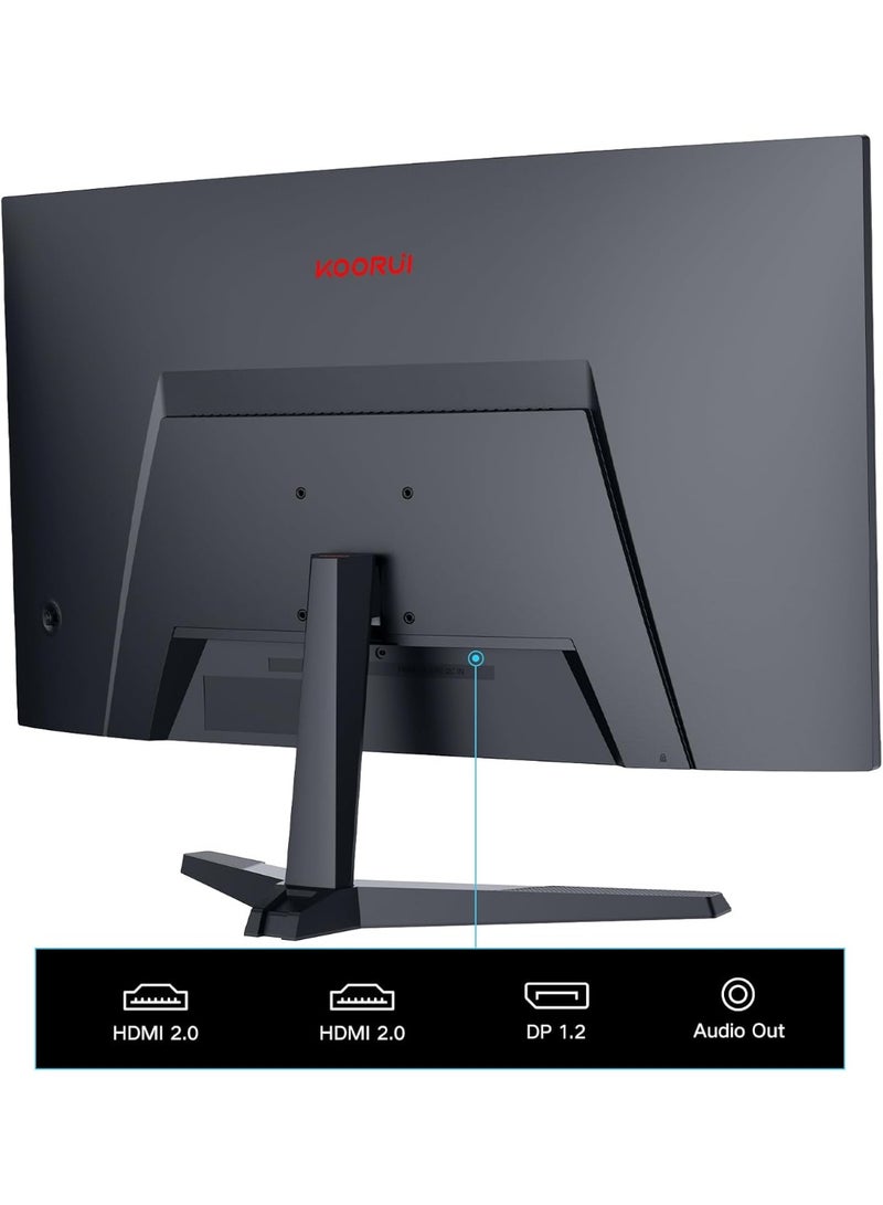 KOORUI 24 Inch Gaming Monitor -FHD 1080P Curved Monitor 165Hz VA 1ms 1500R PC Monitors with Adaptive Sync, HDMI X2 /DP, VESA Compatible, Tilt Adjustable, Eye Care - Image 4