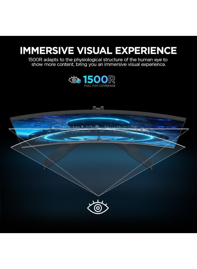 KOORUI 24 Inch Gaming Monitor -FHD 1080P Curved Monitor 165Hz VA 1ms 1500R PC Monitors with Adaptive Sync, HDMI X2 /DP, VESA Compatible, Tilt Adjustable, Eye Care - Image 2