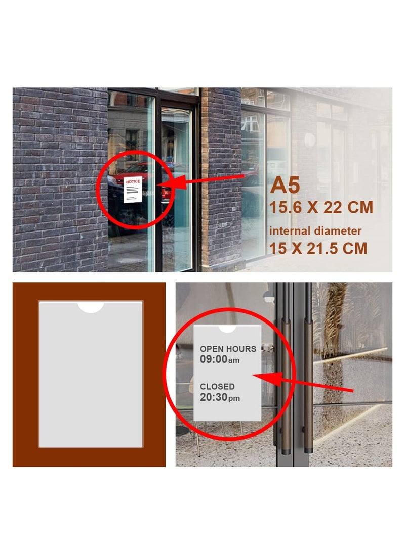 Excefore - Self-Adhesive Pocket, 8 pcs Card Plastic Pocket Holder, for Labelling and Identifying Boxes, Folders, and Documents (Inner Size:14.8 * 21cm) - Image 1