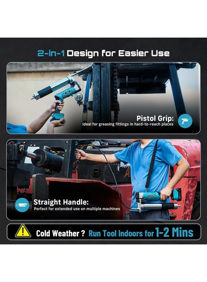 Seesii Grease Gun, Innovative 2-in-1 Easy-to-Use Electric Grease Gun, 5.3 oz/min 12,000 PSI High-Efficiency Battery Powered Grease Gun Kit, Cordless Grease Gun with 2*2.0AH Batteries and Charger, B003 - Image 2