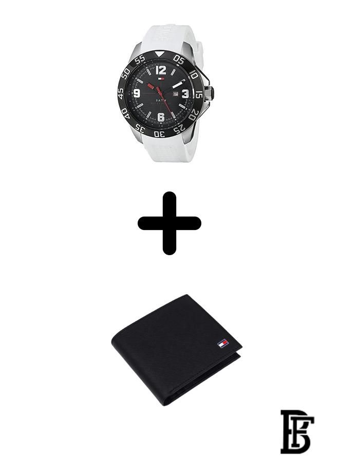 TOMMY HILFIGER Tommy Hilfiger Silicone Analog Watch 1790986 + Tommy Wallet  - Image 1
