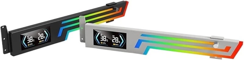 Compatible for ARGB Graphics Card Bracket Temperature Display Aura SYNC VGA Holder(Z-X6 White) - Image 3