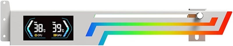 Compatible for ARGB Graphics Card Bracket Temperature Display Aura SYNC VGA Holder(Z-X6 White) - Image 1