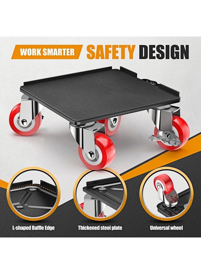 Heavy Duty 1500LBS Furniture Dolly & Movers with 5X 360° Wheels - Carbon Steel Panel & Non-Slip Rubber Casters, Includes Lifter Jacks, Gliders for Sofa, Refrigerator (5.4 Inch, Red) - Image 3