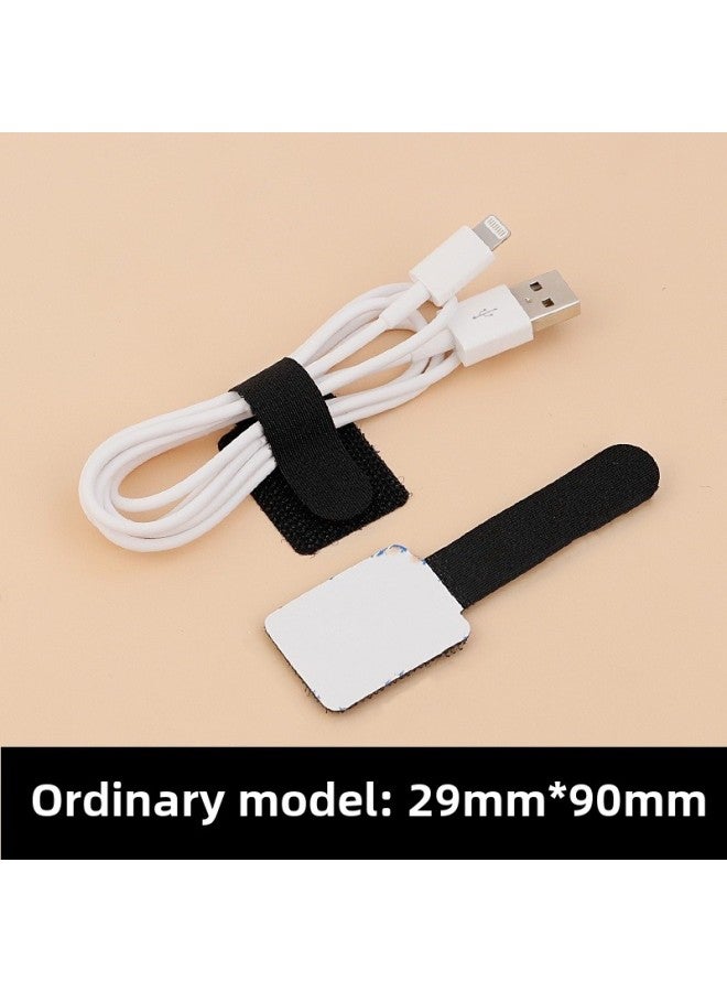 Loquat 3M Adhesive Hook And Loop Cable Strap Data Cable Fixed Paste Storage Artifact Adhesive Hook And Loop Cable Tie-Color:Black 】 - Image 1