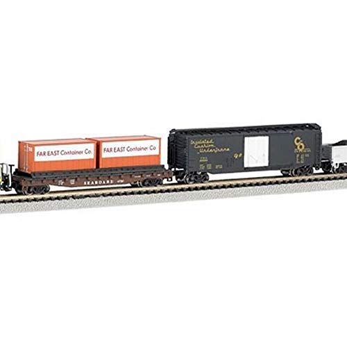 Bachmann Trains - Freightmaster Ready To Run 60 Piece Electric Train Set - N Scale,Silver , 0.5 Liters - Image 2