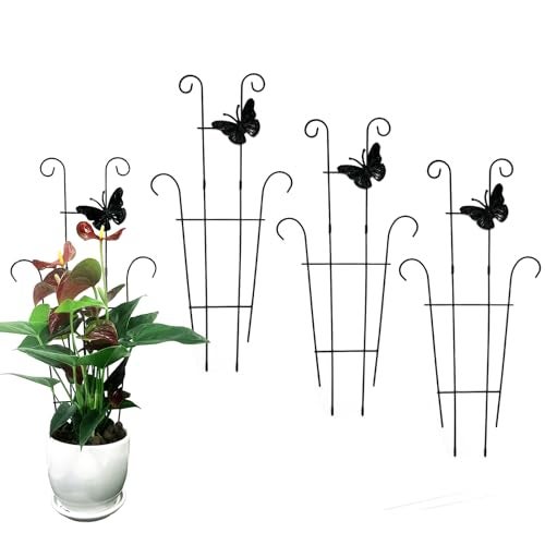CHOUYUHE 23 Inch Plant Trellis for Potted Plants Sturdy Metal Houseplant Trellis for Climbing Plants Indoor Outdoor RustResistant Plant Support for Monstera Pothos Ivy 2 Pack 2 23inch - Image 1