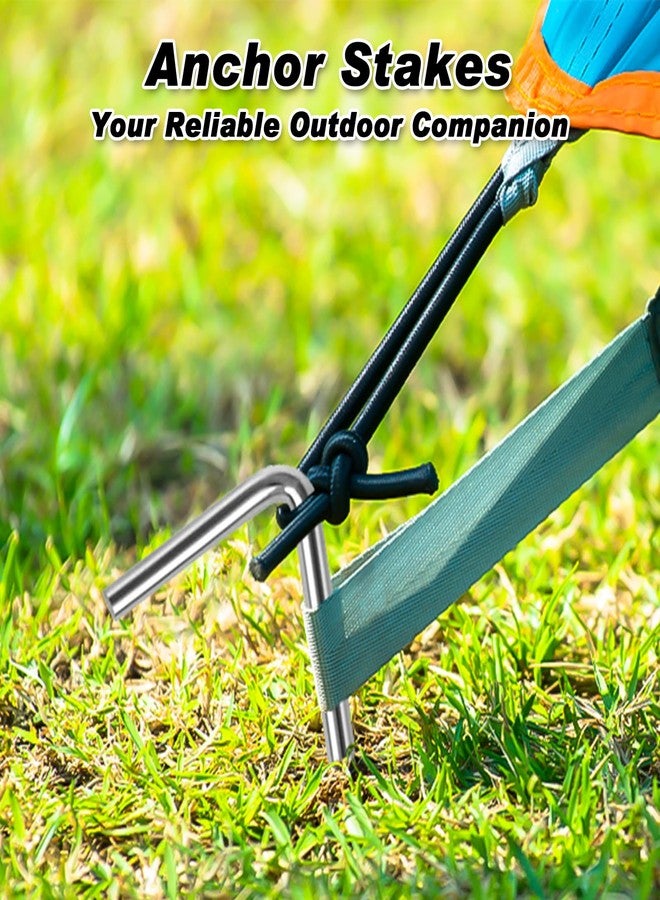 FEED GARDEN أوتاد خيام FEED GARDEN مقاس 7 بوصات، عبوة من 18 وتدًا قابلاً للنفخ للحدائق الخارجية، أوتاد معدنية، خطافات حدائق شديدة التحمل، مسامير خيام للتخييم، مظلات، أغطية، وزينة عيد الميلاد الخارجية. - Image 2