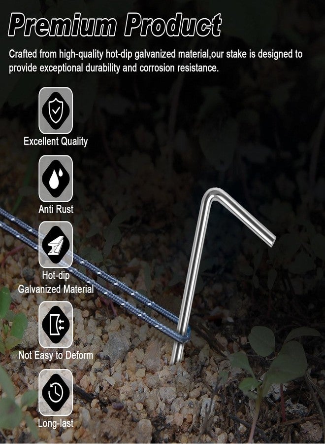 FEED GARDEN أوتاد خيام FEED GARDEN مقاس 7 بوصات، عبوة من 18 وتدًا قابلاً للنفخ للحدائق الخارجية، أوتاد معدنية، خطافات حدائق شديدة التحمل، مسامير خيام للتخييم، مظلات، أغطية، وزينة عيد الميلاد الخارجية. - Image 4