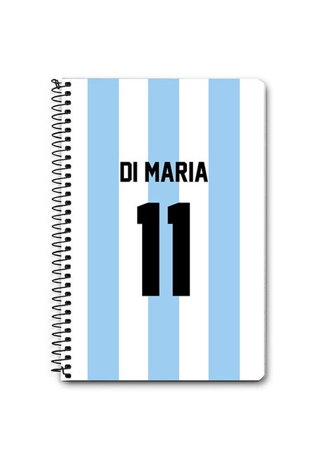 Designer A5 Spiral Notebook Memo Notepad Journal - Football Team - Argentina Player Name - Di Maria