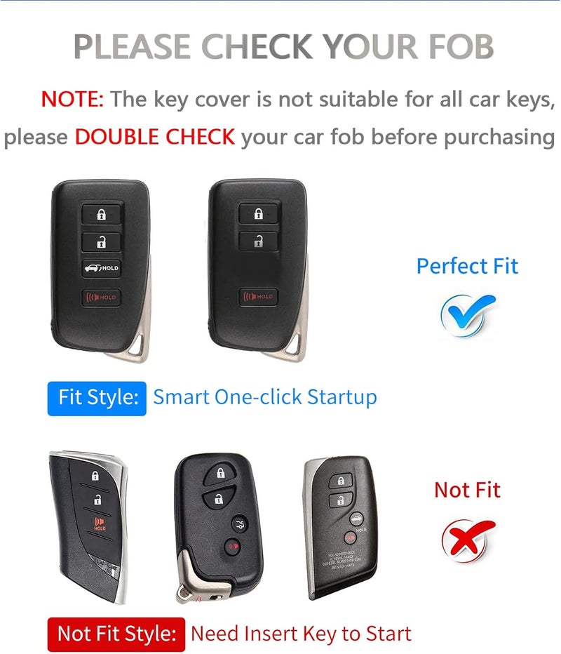 OFFCURVE for Lexus Key Fob Cover Key Case Shell Compatible with Lexus RX ES GS is LS RS NX GX LX RC LC Smart Key Car Accessories TPU Full Protector for Car Key Remote Key Holder, Purple - Image 2