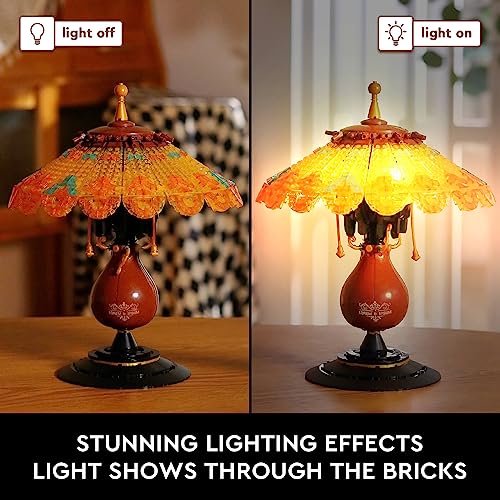 Vziimo Ideas Table Lamp Mini Building Block Set, Creative Retro-Style Table Lamp Model, Collection Home Décor Birthday for Adults Teens 14+ (804 Pieces) - Image 4