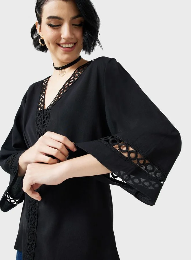 Ginger V Neck Crochet Top