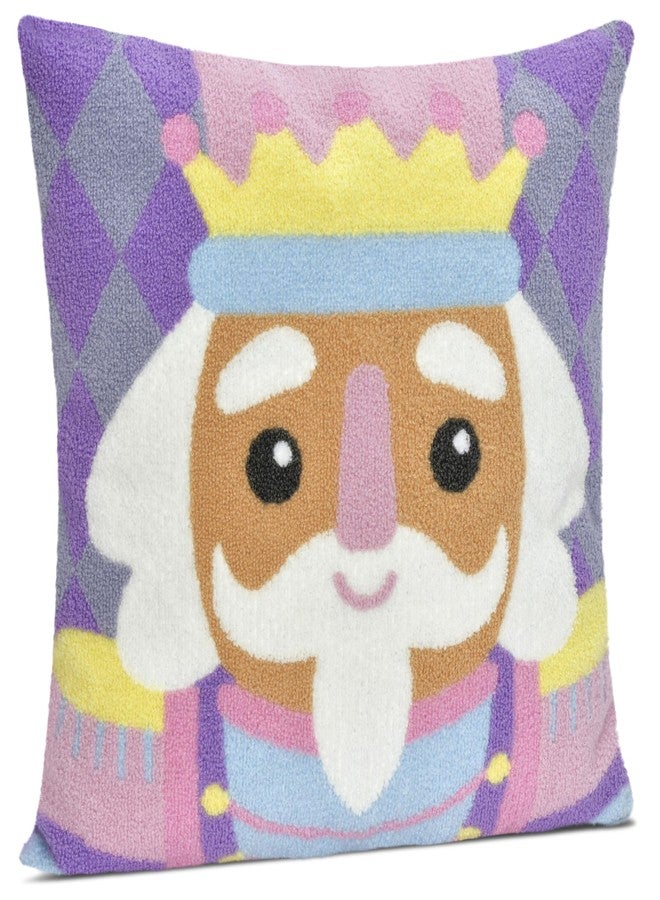 iscream Nutcracker Ballet 14" x 14" Chenille and Fleece Holiday Accent Pillow - Image 2