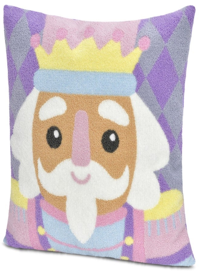 iscream Nutcracker Ballet 14" x 14" Chenille and Fleece Holiday Accent Pillow - Image 3